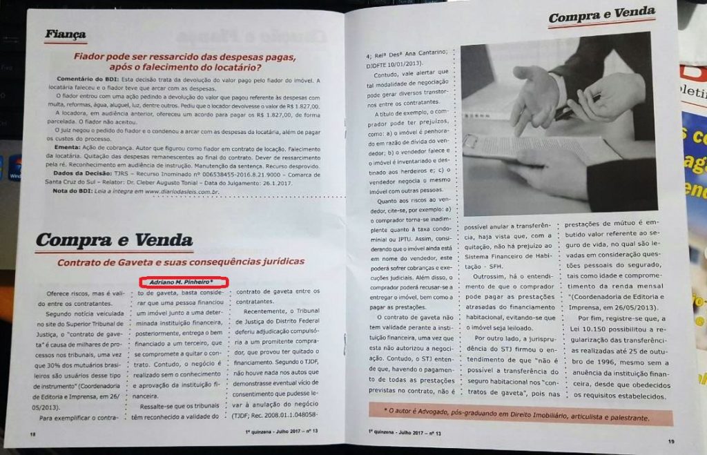 Adriano Martins Pinheiro - Publicação - Diário das Leis