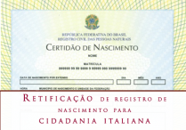 Retificação de registro de nascimento para cidadania italiana