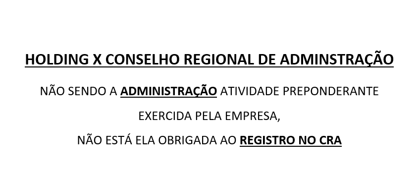 HOLDING e inscrição no CRA (Conselho Regional de Administração)