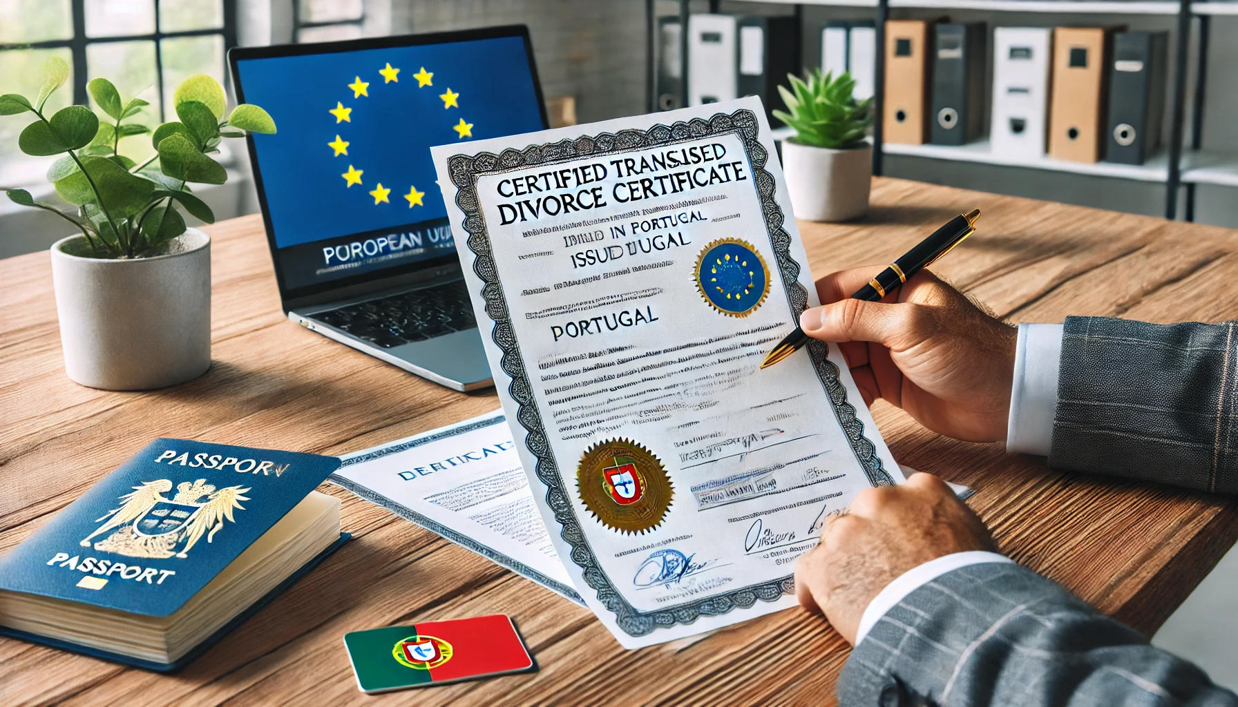 Como obter certidão de divórcio em Portugal traduzida oficialmente para uso no exterior