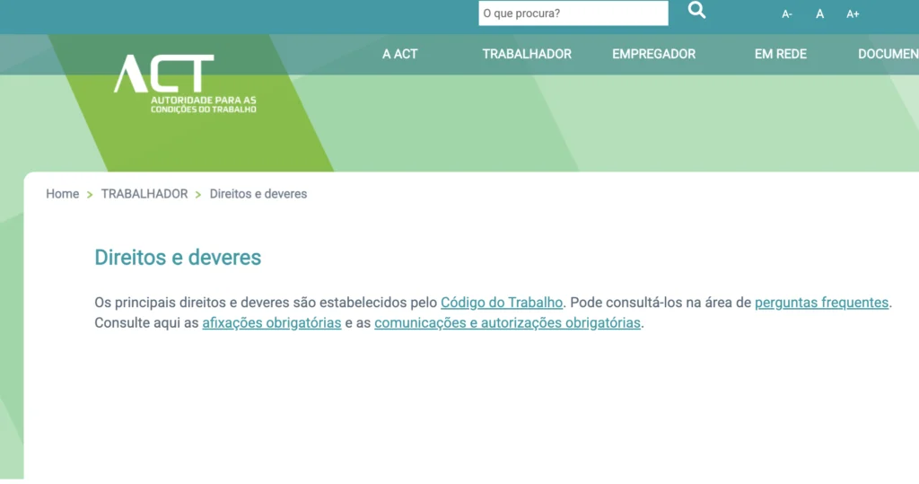 A Autoridade para as Condições do Trabalho (ACT): O que é e como pode ajudar o trabalhador